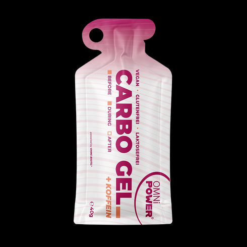 Eine Packung OMNi-POWER CARBO GEL neutral + Koffein, 1 Stück
